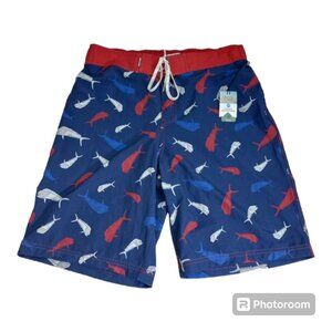 Ocean Coast Board Shorts Men's Lg Stretch Advantage Swim Trunks Beach Surf Dad
